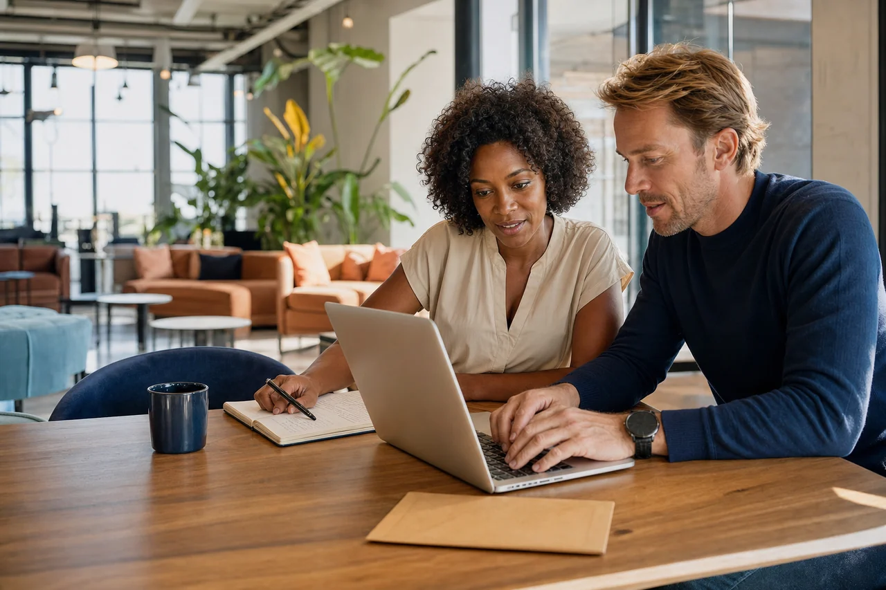 Ondernemers bespreken flexibel werken met een virtueel kantoor